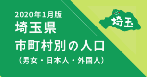 2020年版 埼玉県・市町村別の人口（男女・日本人・外国人）